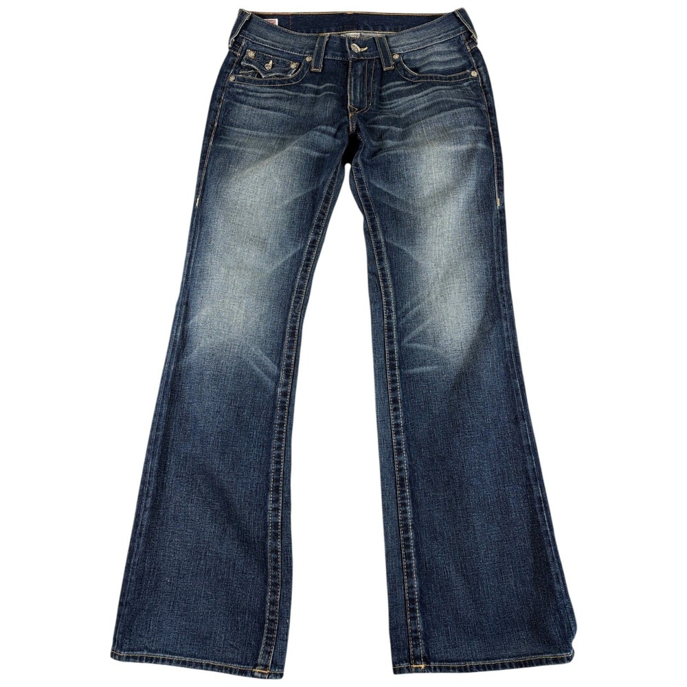 True Religion Billy Jeans Mens 32 Blue Good Vintage Y2K Bootcut Faded Wash Denim